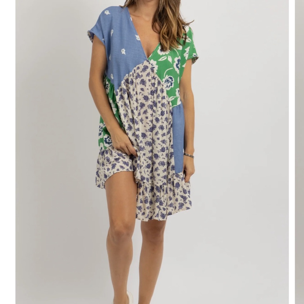 Floral Patchwork Babydoll Dress